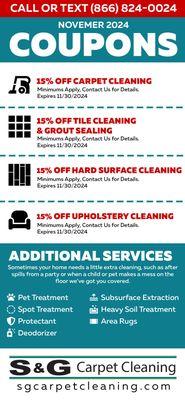 November 2024 Carpet Cleaning Coupons