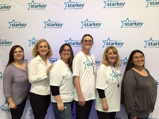 At the Starkey Foundation event in SF. We were able to get three people hearing aids