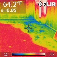 Infrared image of basement moisture