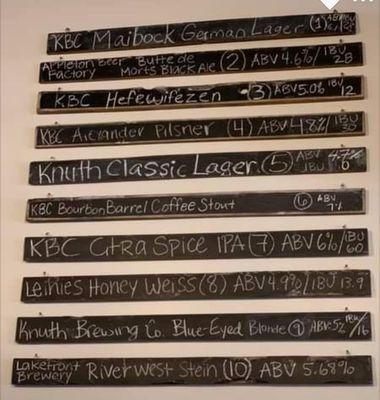 Beer menu 06/12/21