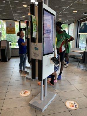 Touch screen ordering system with not many seats.