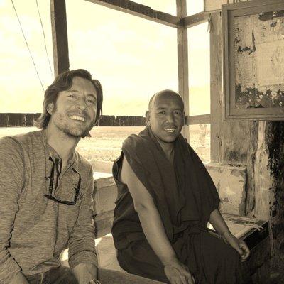 Dr. Roach having a chat with a Buddhist monk while on a mission trip to Tibet with Global Dental Relief