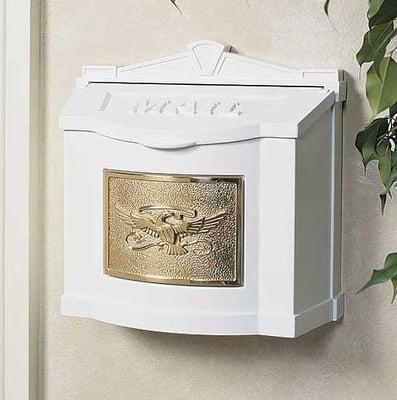 Wall mount mailboxes in cast aluminum, brass, copper, stainless steel & more.  Locking mailboxes & decorative available.