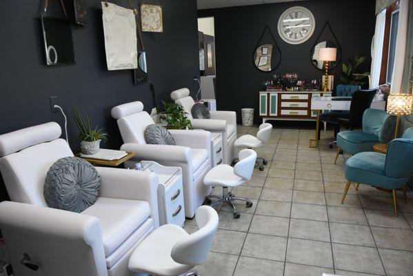 Enjoy a relaxing spa pedicure in our nail room.