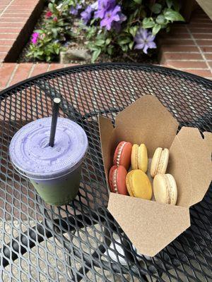 lavender matcha, macaroons