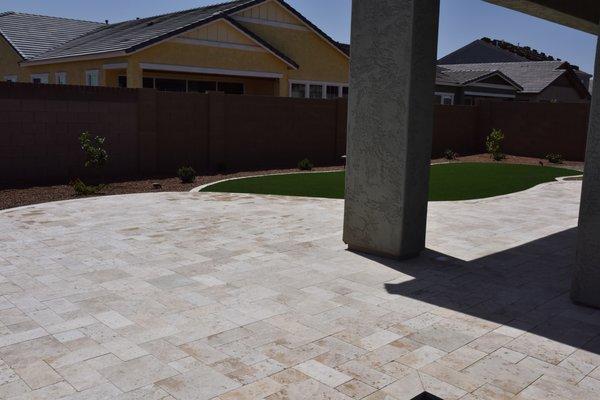 Travertine patio