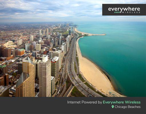 Everywhere Wireless partnered with the City of Chicago to deliver Wi-Fi to many of Chicago's beaches and parks.