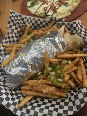 Chicken Gyro Sandwich with Garlic Fries