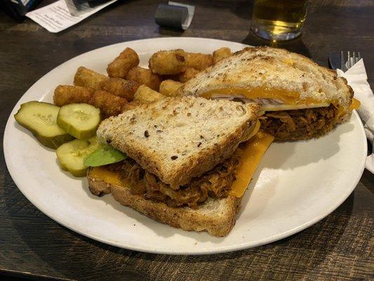 The Shannon - BBQ pork, apples, onions, cheese, toasted multigrain bread