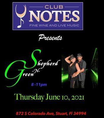 Shepherd and Green monthly shows on Thursday Nights