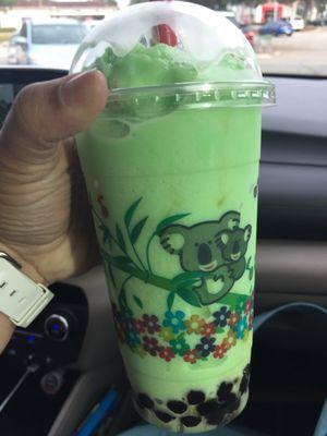 First time, honeydew slush is good but a bit sweet. I think there might have been a little extra mix or sugar.