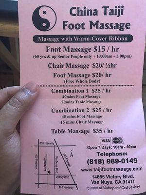 $20 foot and body massage