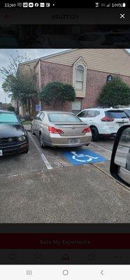 This vehicle has been sticker 3 times at least for parking in the handicapped spots. They refuse to tow anyone.