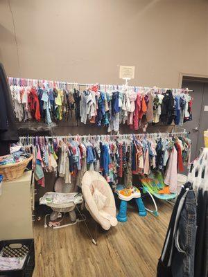 Infant and children clothing, shoes, toys and furniture