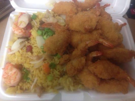 baby fried shrimp with house special fried rice