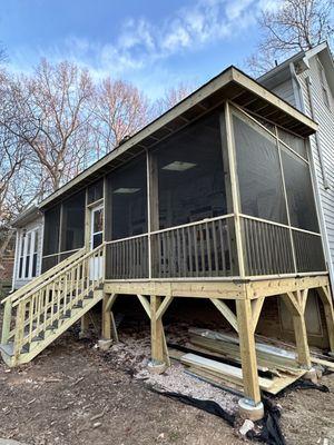 New deck patio enclosure