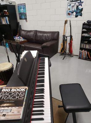 One of our studios where we teach piano and bass.