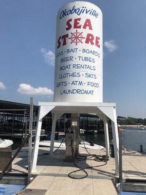 The White Cylinder, where you check out and check in the boats.