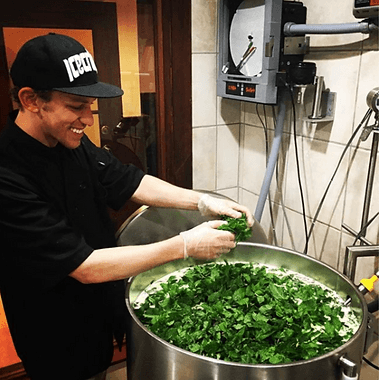 Making Fresh Mint Chip Ice Cream