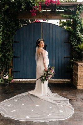 The beautifully altered dress by Amir!