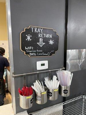 Wifi password and tray return