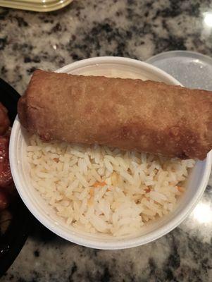 Fried Rice with an egg roll.