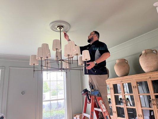 Flush mount chandelier installation !