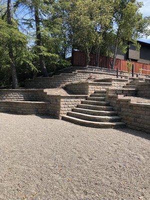 Retaining walls and steps