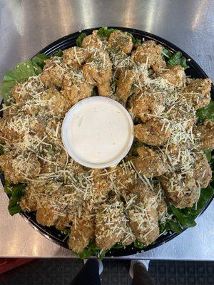 Garlic, Parmesan, chicken, catering tray