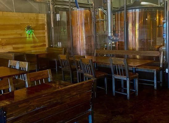 October 1, 2024 - A window to view the brew tanks.