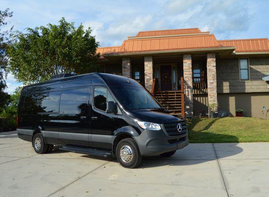 Black Mercedes Sprinter Party Bus Exterior