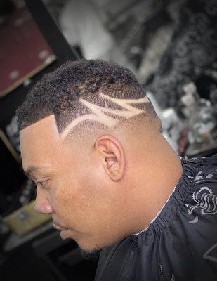 Skin fade with part