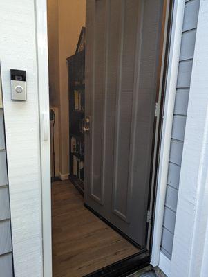 Door closed - extremely unobtrusive and sleek look!