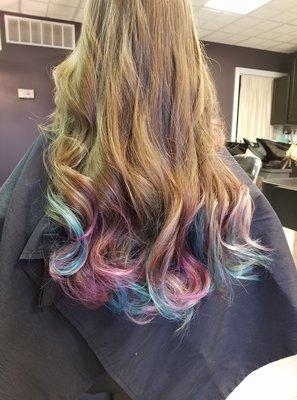 Pastel color fun. Hair done by Amy Schodowski (senior stylist)