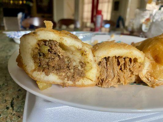 Ground Beef Empanada & Shredded Beef Empanada