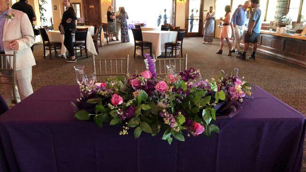 Ceremony floral moved inside for 'Sweetheart' table