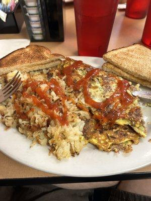 Cheese steak omelette