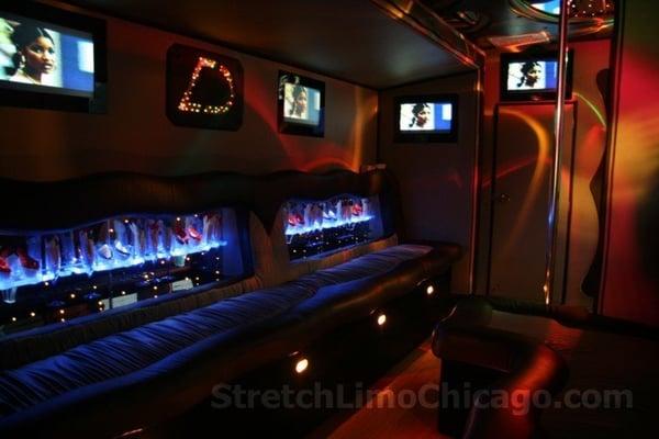 Inside our one-of-the-kind 26-passenger Chicago party bus