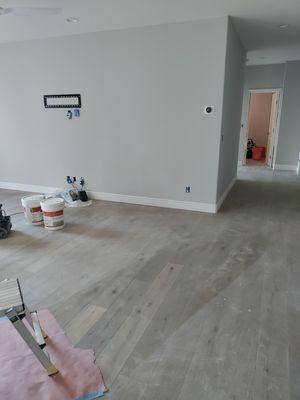 After - This customer in El Dorado Hills has new drywall, subfloor, flooring, paint, and trim.