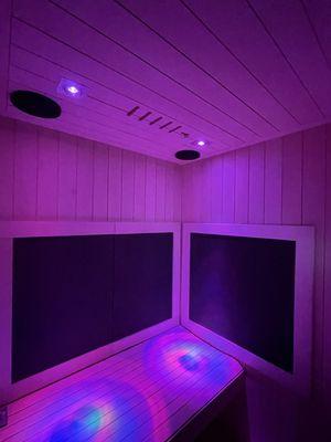 Inside infrared sauna