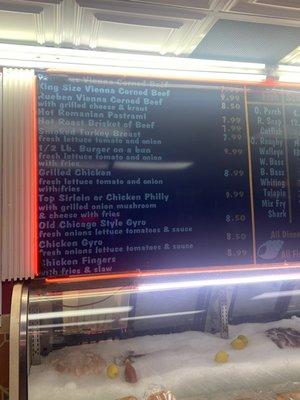 in store menu