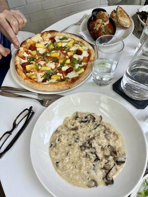 Pizza and Risotto