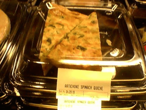 2 slices quiche, $8.99