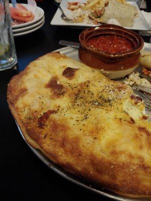 This is a huge calzone!! (Small 14" chicken, bacon, ranch) $14