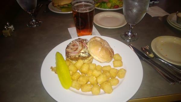 Bleu cheese burger at Teller's in Columbia, MO.  Outstanding.