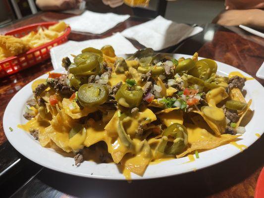 Asada nachos