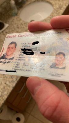 Bent Drivers License