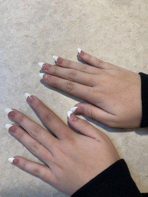 Janky French manicure....