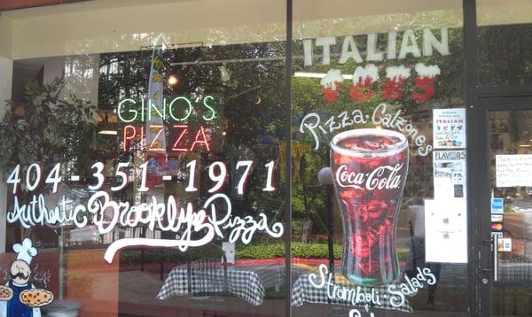 check out the New  window at Ginos Brooklyn Pizza. we added some new stuff inside to