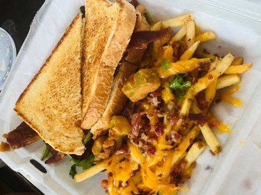 BLT with loaded french fries